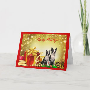 Boston Terrier Christmas Gifts Wenskaart Feestdagen Kaart