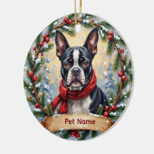 Boston Terrier Christmas Keramisch Ornament (Links)