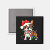 Boston Terrier Christmas Lights Xmas Dogs Men Wome Magneet (Voorkant / Achterkant)