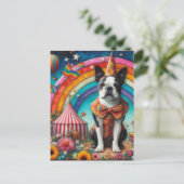 Boston Terrier Circus Encaustic Briefkaart (Staand voorkant)