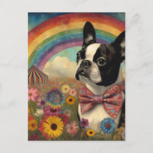 Boston Terrier Circus Hippie Rainbow Briefkaart