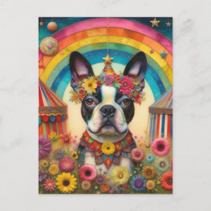 Boston Terrier Circus Kleurrijk Briefkaart