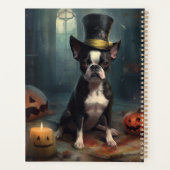 Boston Terrier Citrouille Halloween effroi (Dos)