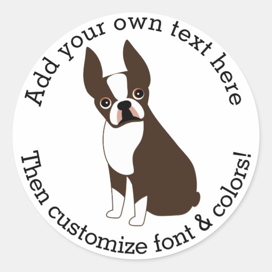 Boston Terrier Classic Round Sticker (Voorkant)