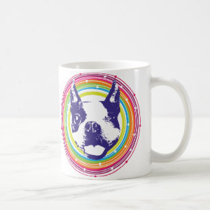 Boston Terrier - Colorful Circles Koffiemok