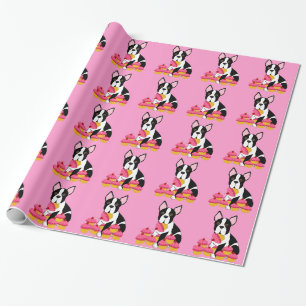 Boston Terrier Cupcakes Wrapping Paper Cadeaupapier