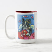 Boston Terrier Cupid DOG VALENTIJN 2 TONE MOK Red (Links)