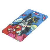 Boston Terrier Cupide CHIEN VALENTINE MAGNET Large (Côté Gauche)