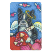 Boston Terrier Cupide CHIEN VALENTINE MAGNET Large (Vertical)