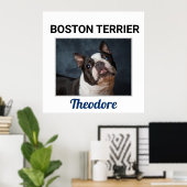 Boston Terrier Custom Dog Poster (Thuiskantoor)