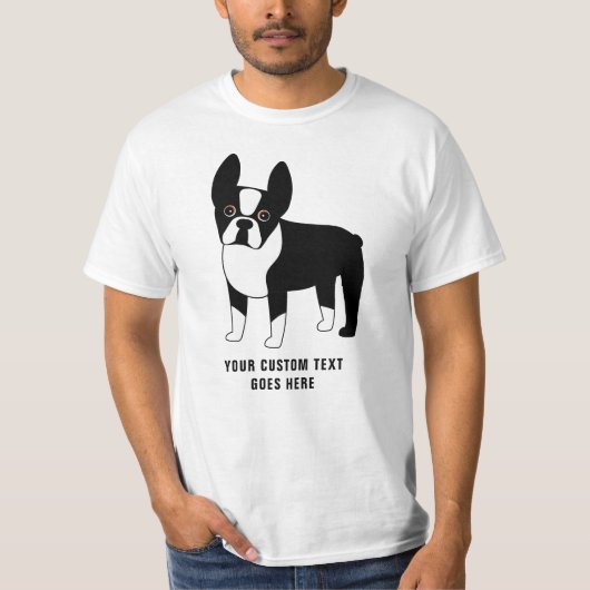 Boston Terrier Custom Text T-shirt (Voorkant)