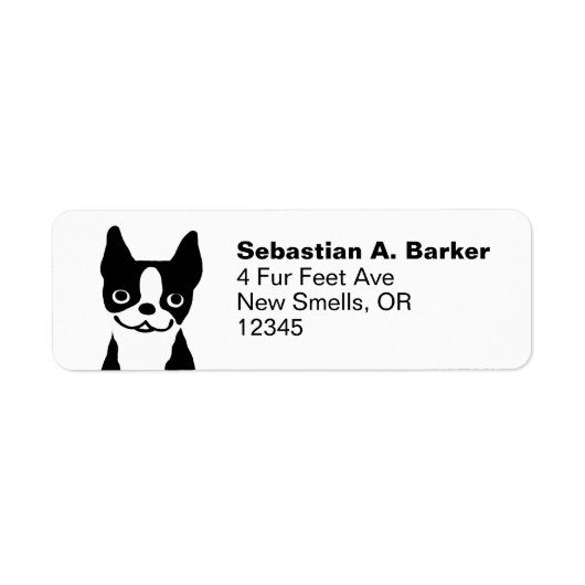 Boston Terrier - Cute Dog Return Address Labels (Voorkant)