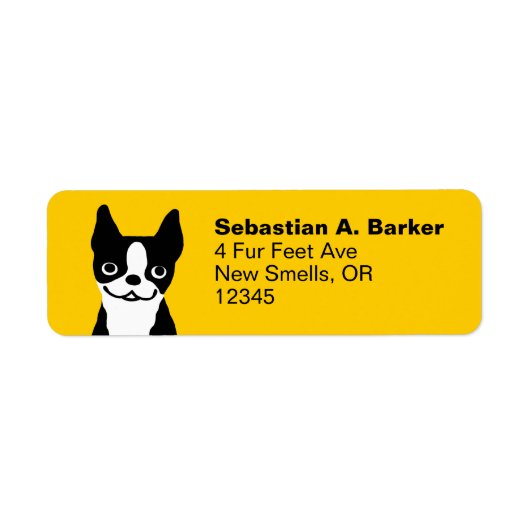Boston Terrier - Cute Dog Return Address Labels (Voorkant)