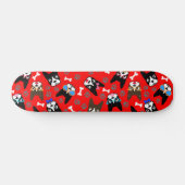 Boston Terrier Cute Mustache Funny Faces Skateboard (Horizontaal)