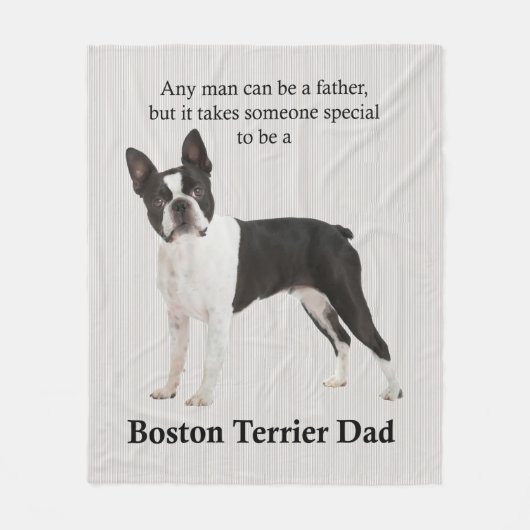 Boston Terrier Dad Fleece Blanket (Voorkant)