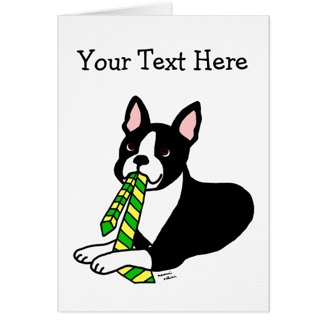 Boston Terrier Dad met Stropdas 1 (Voorkant)