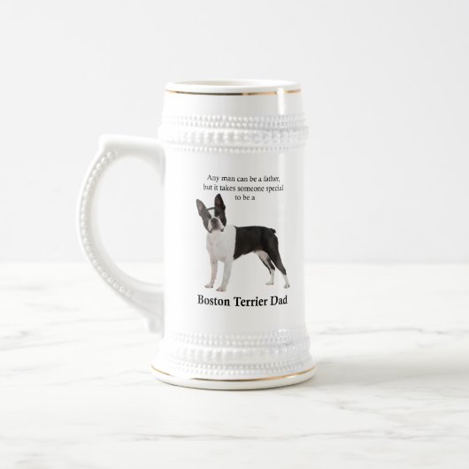 Boston Terrier Dad Stein Bierpul (Links)