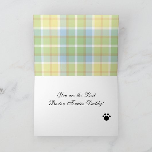 Boston Terrier Daddy 1 Plaid Kaart (Binnen)