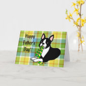 Boston Terrier Daddy 1 Plaid Kaart (Gele Bloem)