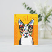 Boston Terrier Day of the Dead Briefkaart (Staand voorkant)