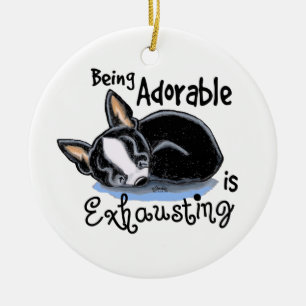 Boston Terrier die Schattig zijn Keramisch Ornament