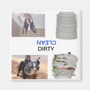 Boston Terrier Dirty/Clean Dishewasher Magnet Magneet