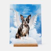 Boston Terrier Dog Angel avec nom Pet Memorial (Recto)