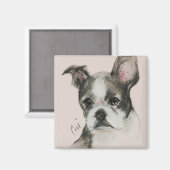 Boston Terrier Dog Art Magnet (Recto/Verso)