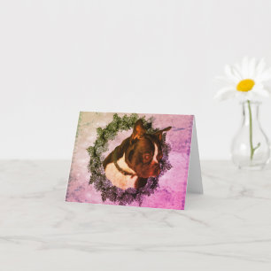Boston Terrier Dog Art Note Kaart