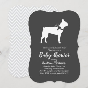 Boston Terrier Dog Baby shower Kaart