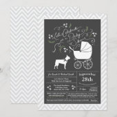 Boston Terrier Dog Baby shower Kaart (Voorkant / Achterkant)