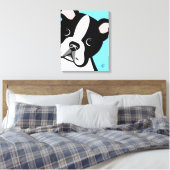 Boston Terrier Dog Canvas Afdruk (Insitu (Slaapkamer))