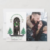 Boston Terrier Dog - Carte photo de Noël (Devant)