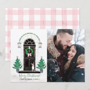 Boston Terrier Dog - Carte photo de Noël