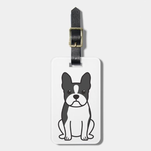 Boston Terrier Dog Cartoon Bagagelabel (Voorkant verticaal)