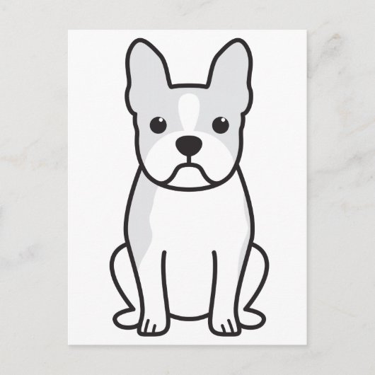 Boston Terrier Dog Cartoon Briefkaart (Voorkant)