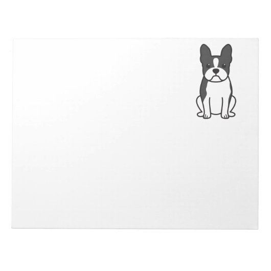 Boston Terrier Dog Cartoon Notitieblok (Voorkant)