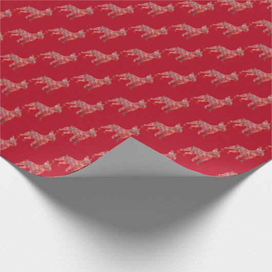 Boston Terrier Dog Christmas Schattige Silhouette Cadeaupapier (Hoek)