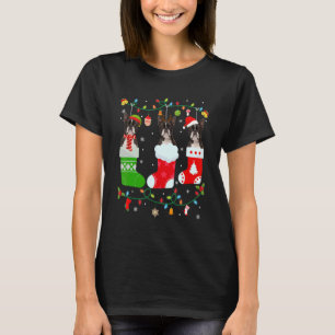 Boston Terrier Dog drie kerstsokken Sweater X T-shirt