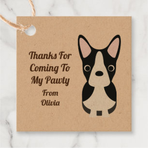 Boston Terrier Dog Gift Labels, Kinder Partij Bedankjes Labels