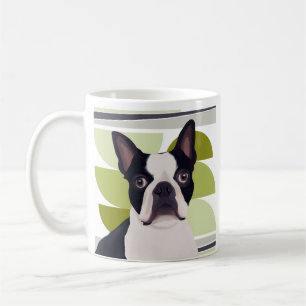 Boston Terrier Dog - Groene geometrische Koffiemok