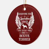 Boston Terrier Dog Guardian Angel Keramisch Ornament (Links)