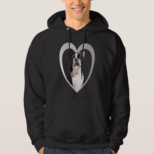 Boston Terrier Dog Heart Terrier Boston Terrie Hoodie (Voorkant)