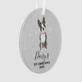 Boston Terrier Dog Holiday Kerstornament Ornament (voorkant)