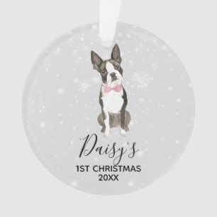 Boston Terrier Dog Holiday Kerstornament Ornament