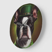 Boston Terrier dog in St. Patrick's Day Dress Grote Klok (Hoek)