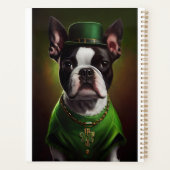 Boston Terrier dog in St. Patrick's Day Dress Planner (Achterkant)