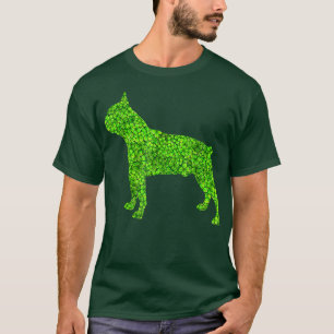 Boston Terrier Dog Irish Shamrock Leaf St Patrick T-shirt