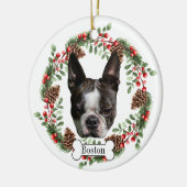 Boston Terrier dog Keramisch Ornament (Links)