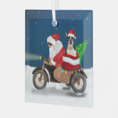 Boston Terrier Dog kerstkerstkerstkerstbedekking Glas Ornament (Voorkant links)